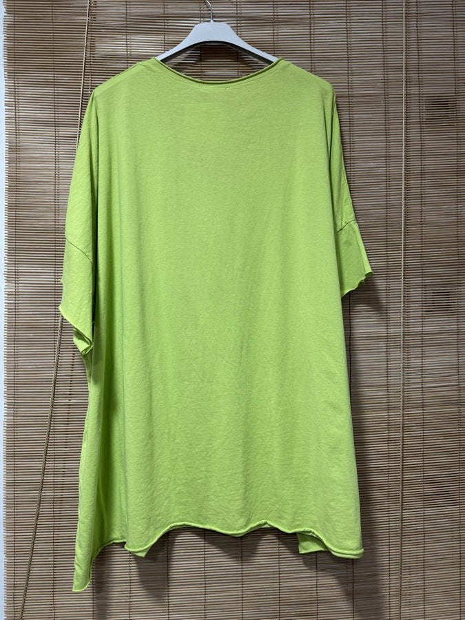 GRANDE TAILLE - T-shirt coton vert anis
