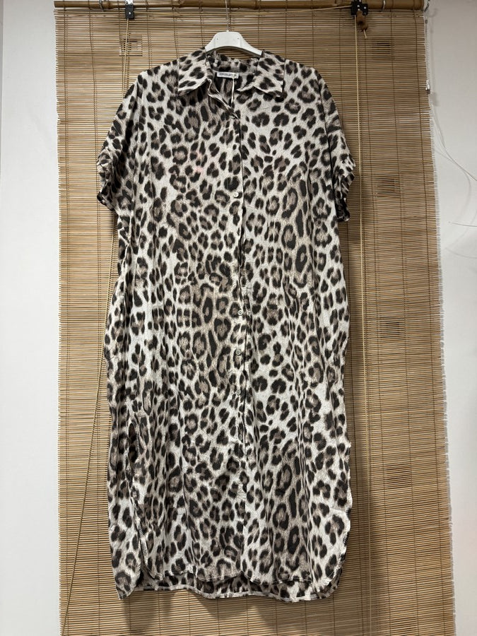 GRANDE TAILLE - Chemise tunique léopard ICONIC beige