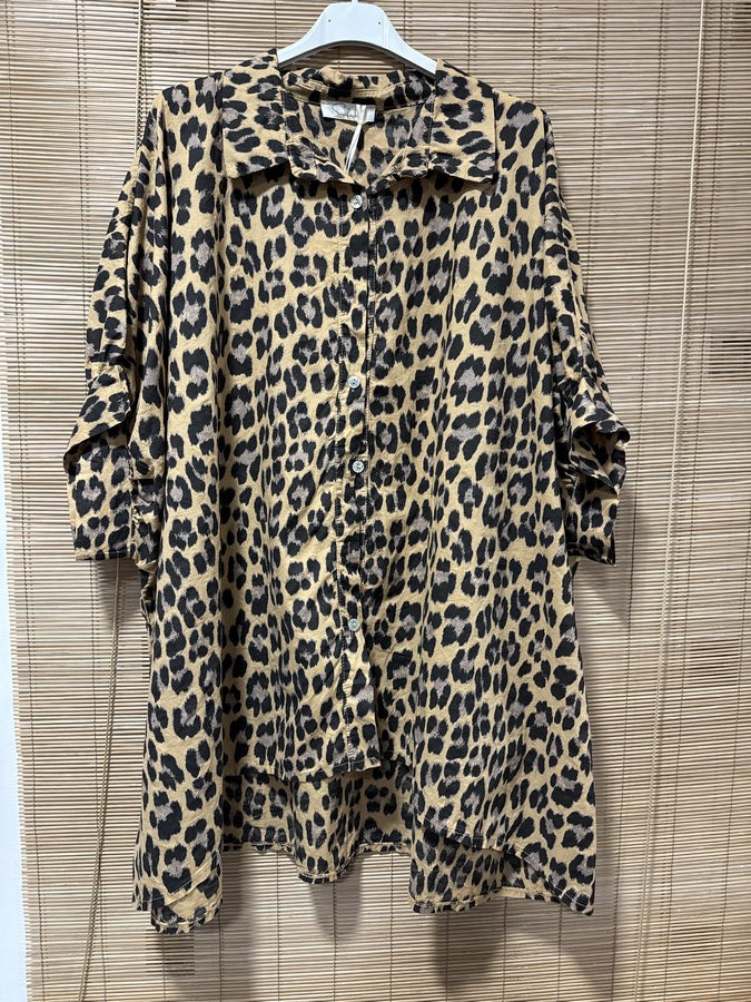 GRANDE TAILLE - Chemise léopard Soleil dos camel