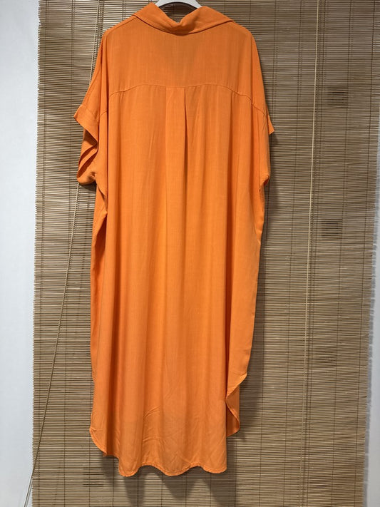 GRANDE TAILLE - Robe chemise fluide orange