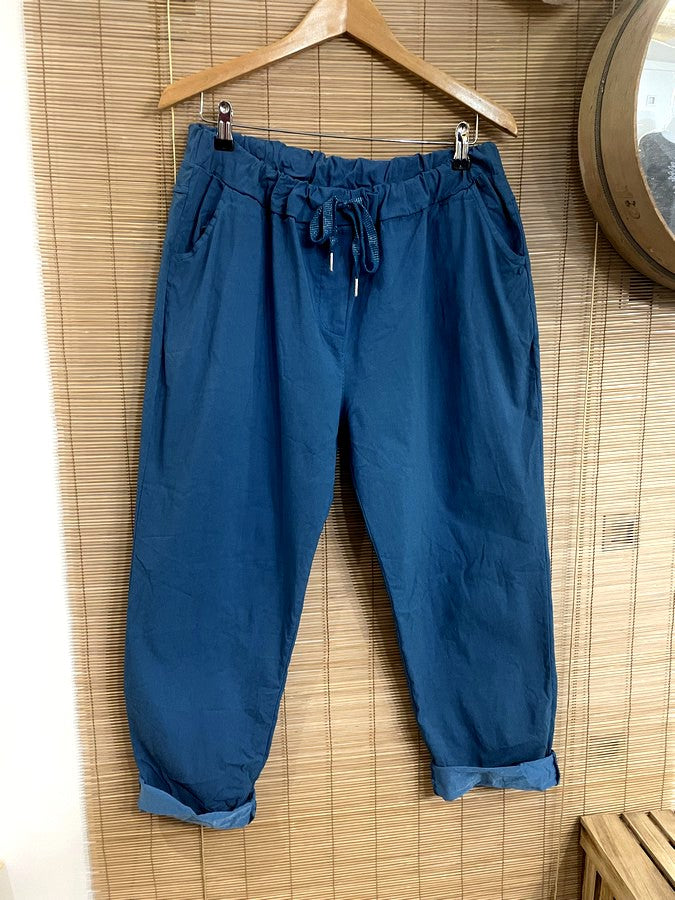 GRANDE TAILLE - Pantalon bleu pétrole