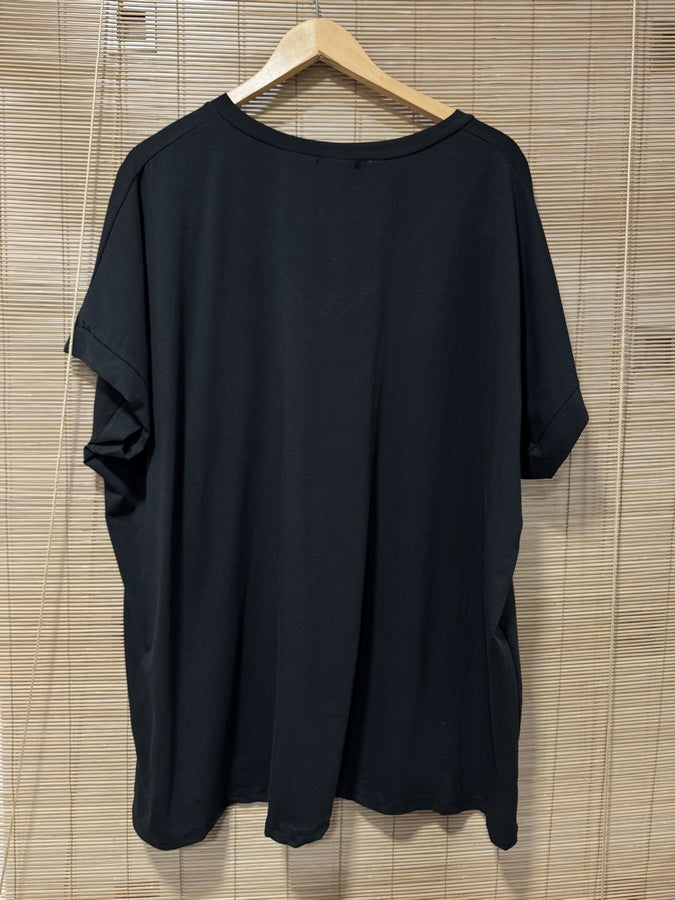GRANDE TAILLE - T-shirt Copines, Soleil et Mojito noir
