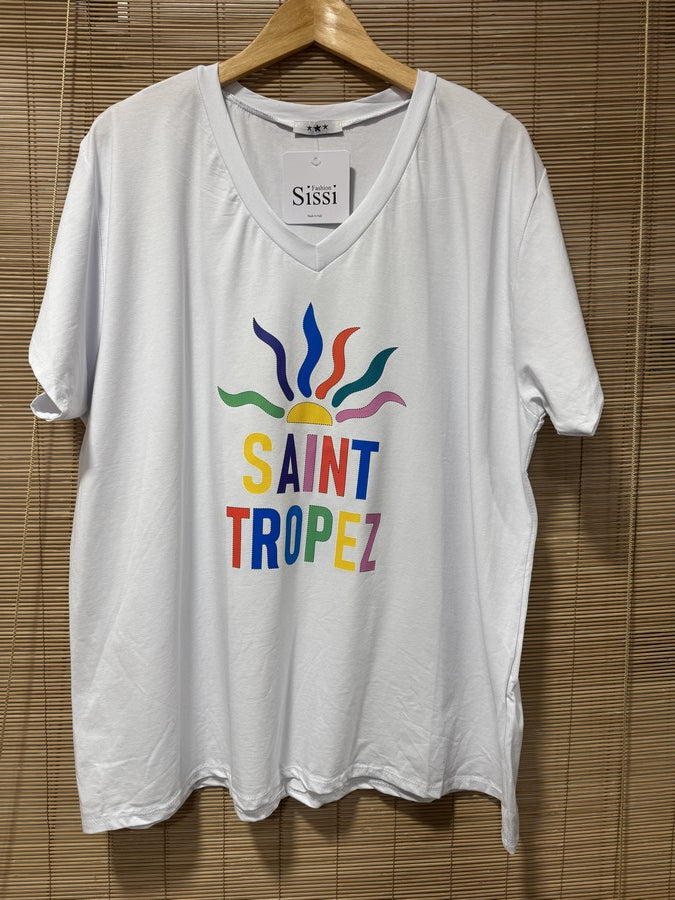 GRANDE TAILLE - T-shirt St Tropez blanc