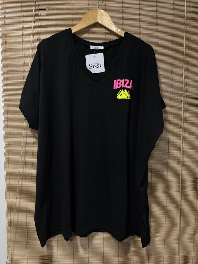 GRANDE TAILLE - T-shirt IBIZA noir