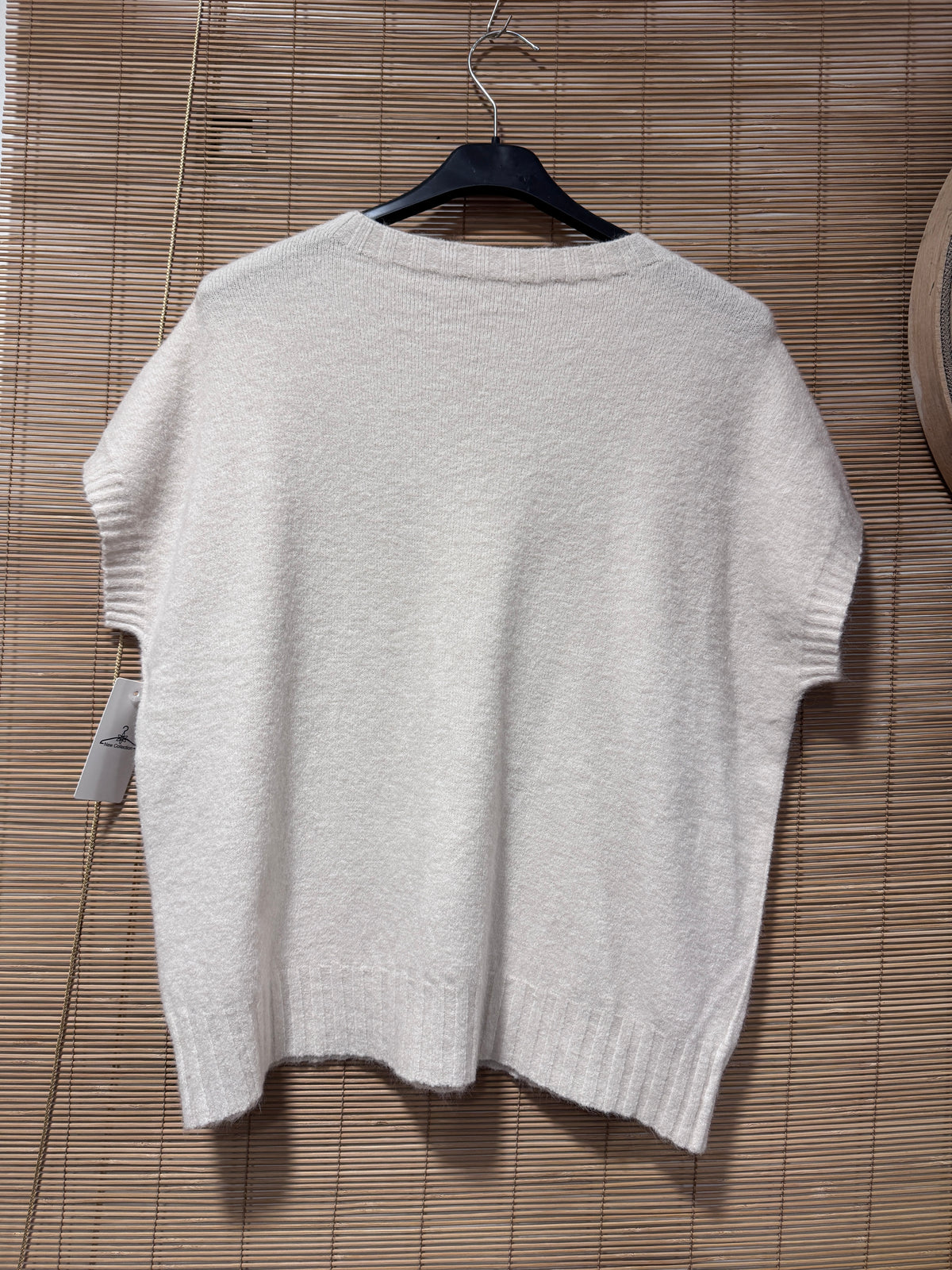 Pull débardeur col rond crème