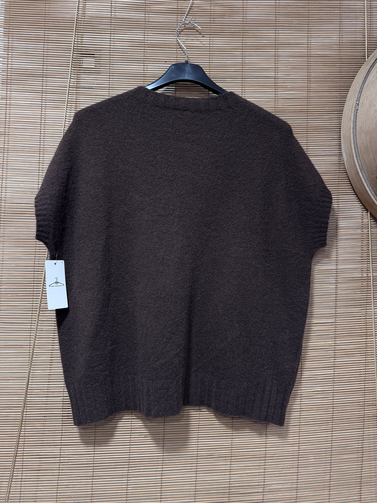 Pull débardeur col rond marron