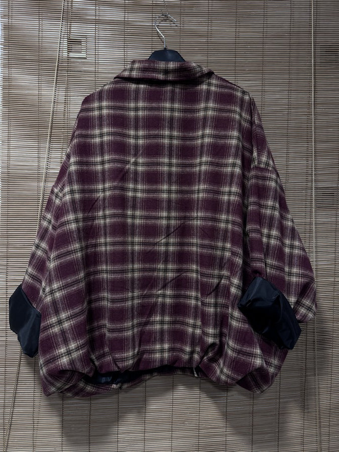 GRANDE TAILLE - Blouson spencer à carreaux bordeaux