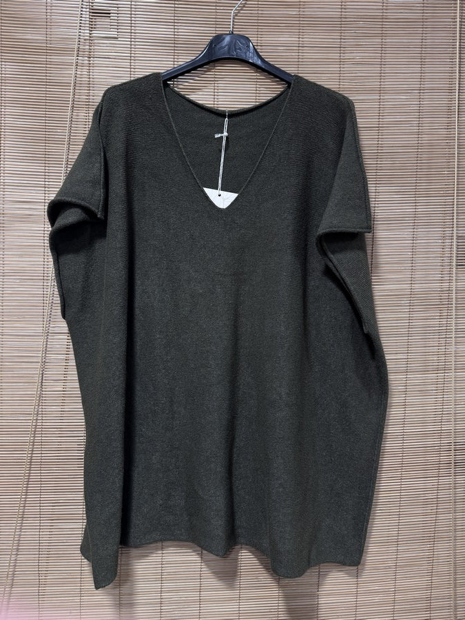 GRANDE TAILLE - Pull débardeur kaki