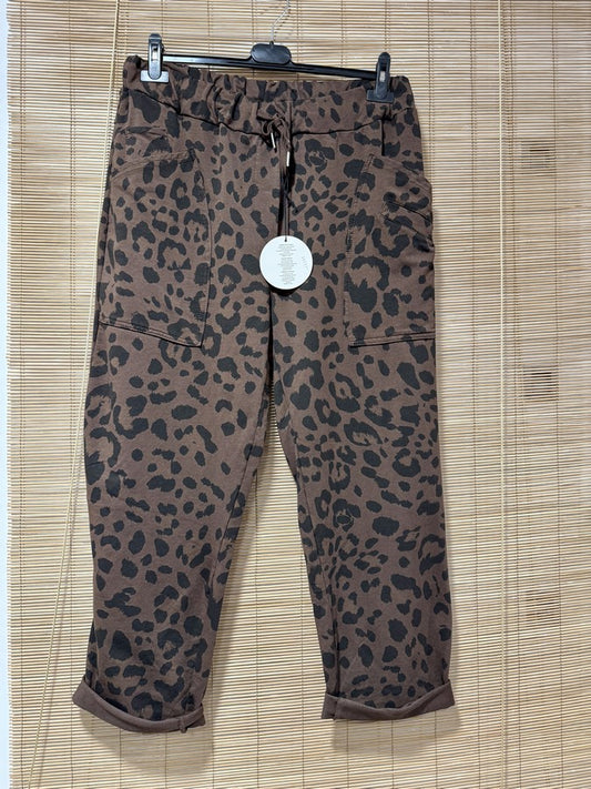 GRANDE TAILLE - Jogging poches carrées léo marron