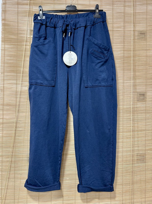 GRANDE TAILLE - Jogging poches carrées bleu marine