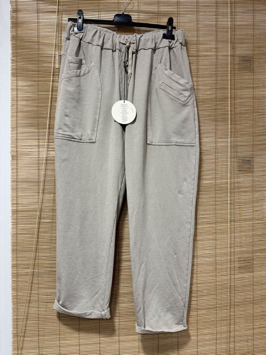 GRANDE TAILLE - Jogging poches carrées sable