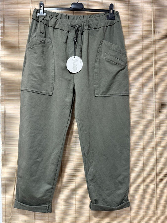 GRANDE TAILLE - Jogging poches carrées kaki