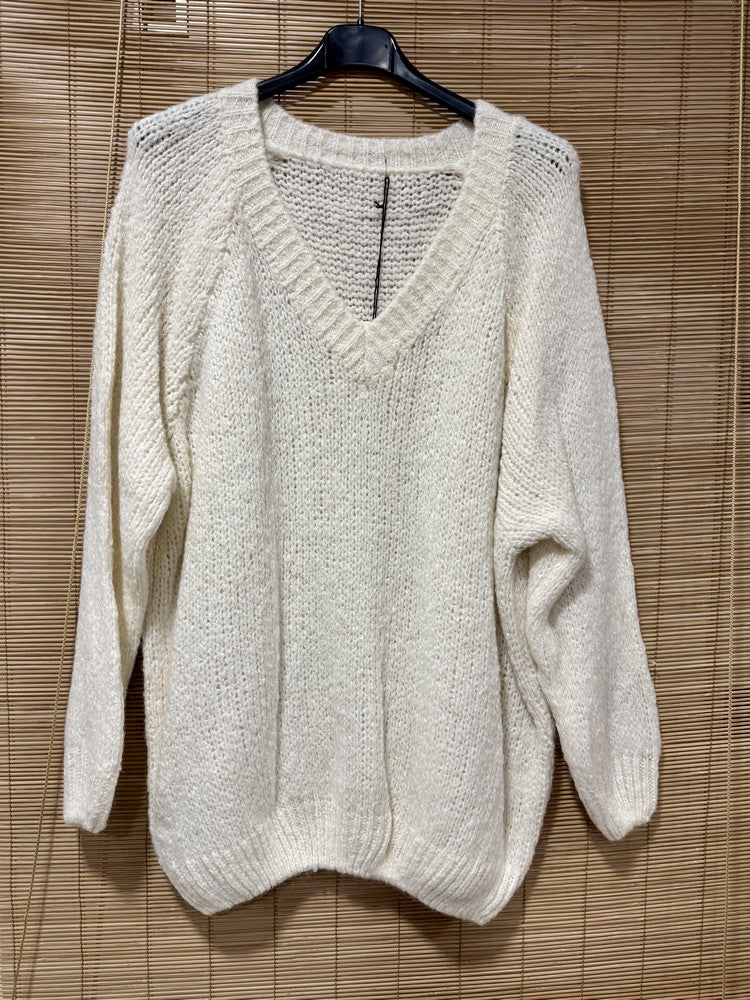 GRANDE TAILLE - Pull long Oversize blanc