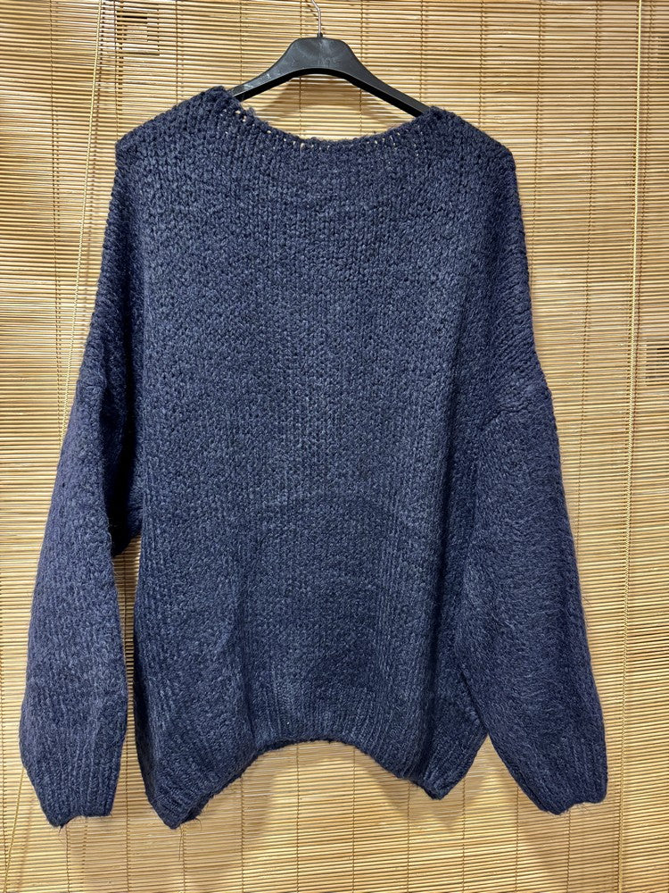 GRANDE TAILLE - Pull oversize bleu marine