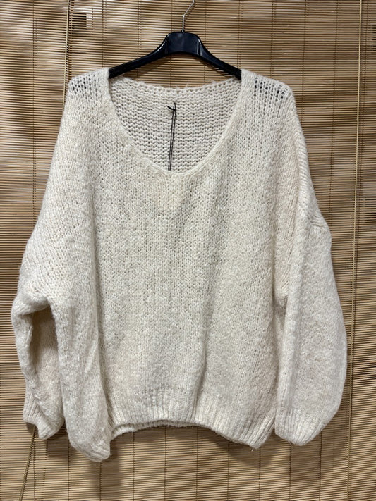 GRANDE TAILLE - Pull oversize blanc