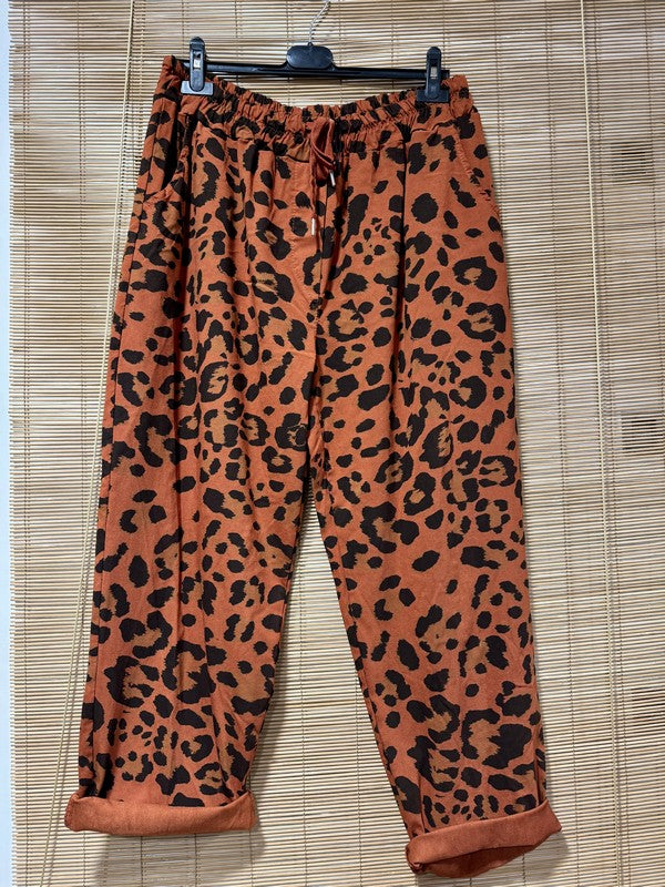 GRANDE TAILLE - Pantalon léopard rouille