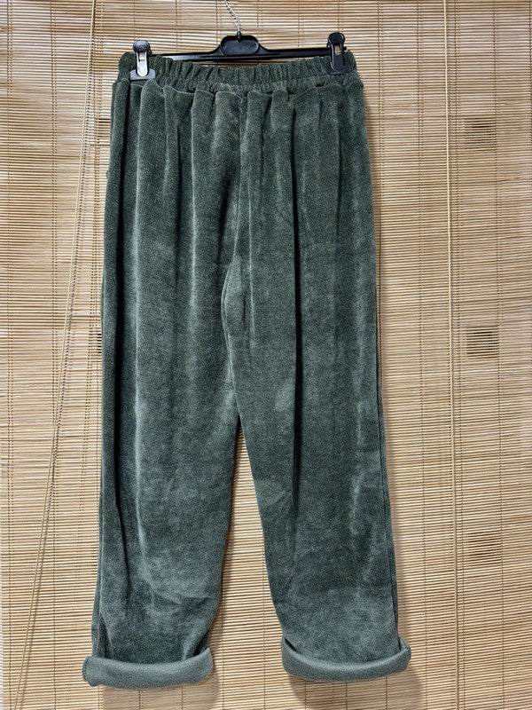 GRANDE TAILLE - Pantalon velours kaki