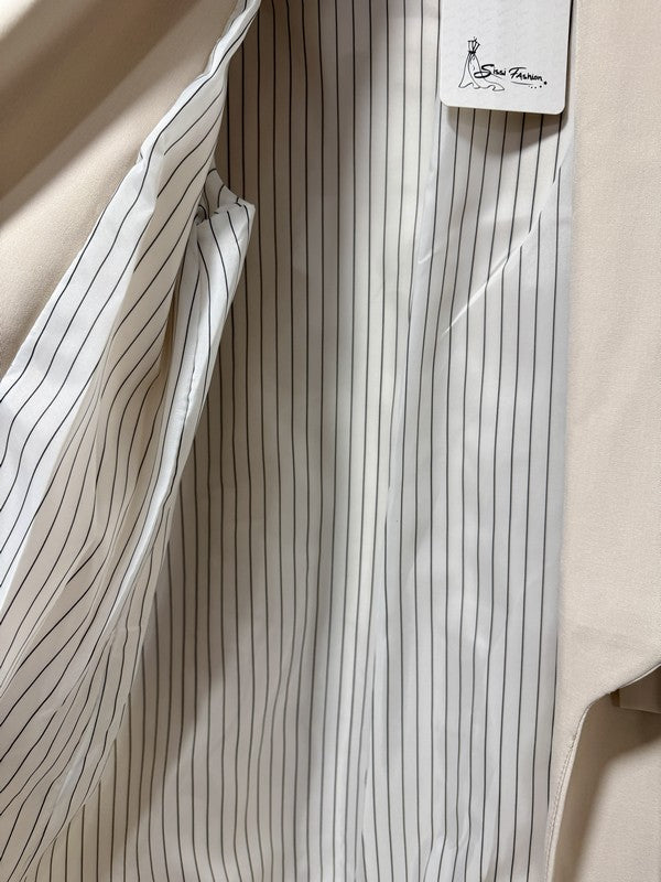 GRANDE TAILLE - Blazer rayé beige