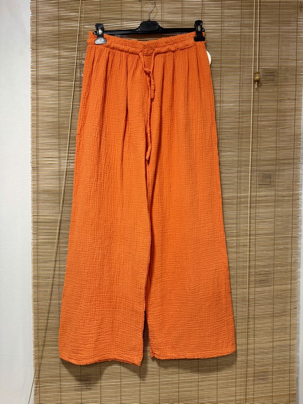 GRANDE TAILLE - Pantalon gaze de coton orange