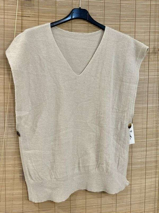 Pull débardeur écru