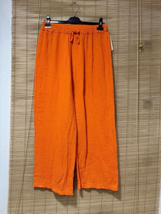 Pantalon gaze de coton orange