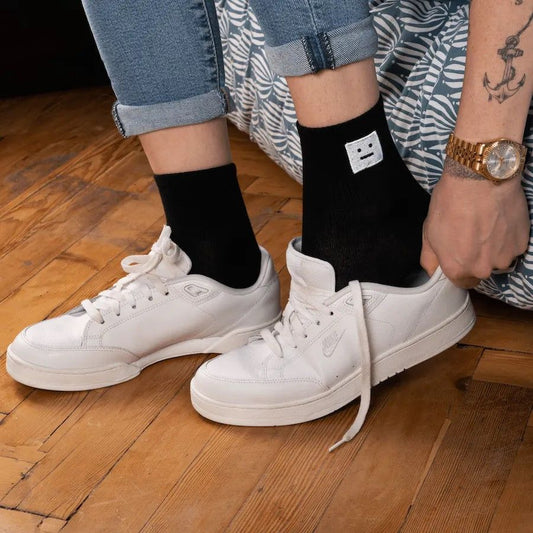 Chaussettes Smiley noires