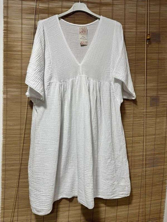 Robe gaze de coton blanche