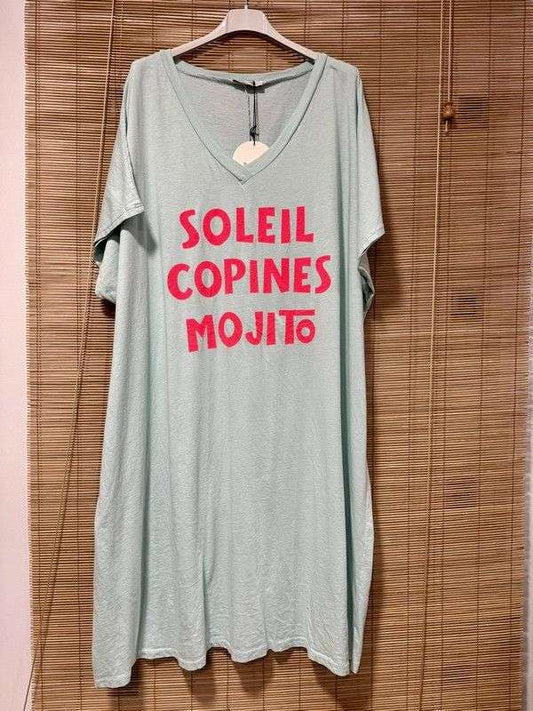 GRANDE TAILLE - Robe t-shirt Mojito menthe
