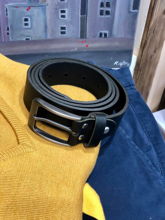 Ceinture en cuir pour homme boucle carrée