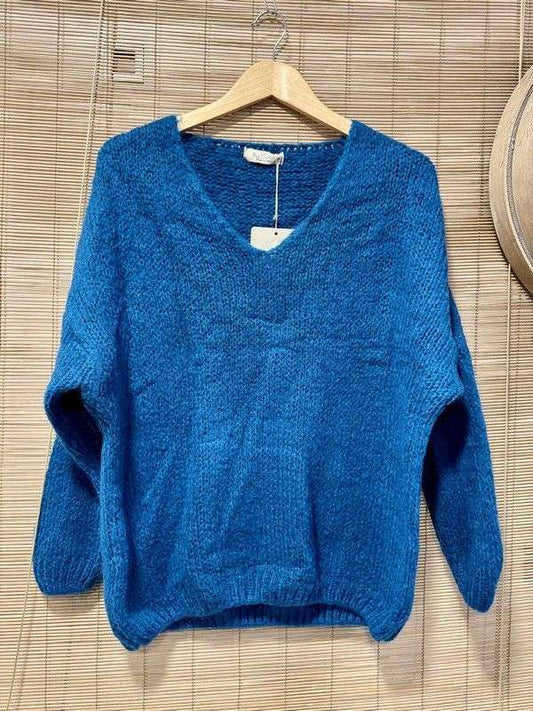 Pull LEONIE bleu pétrole