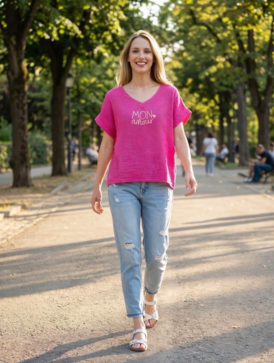 Blouse gaze de coton MON AMOUR jaune