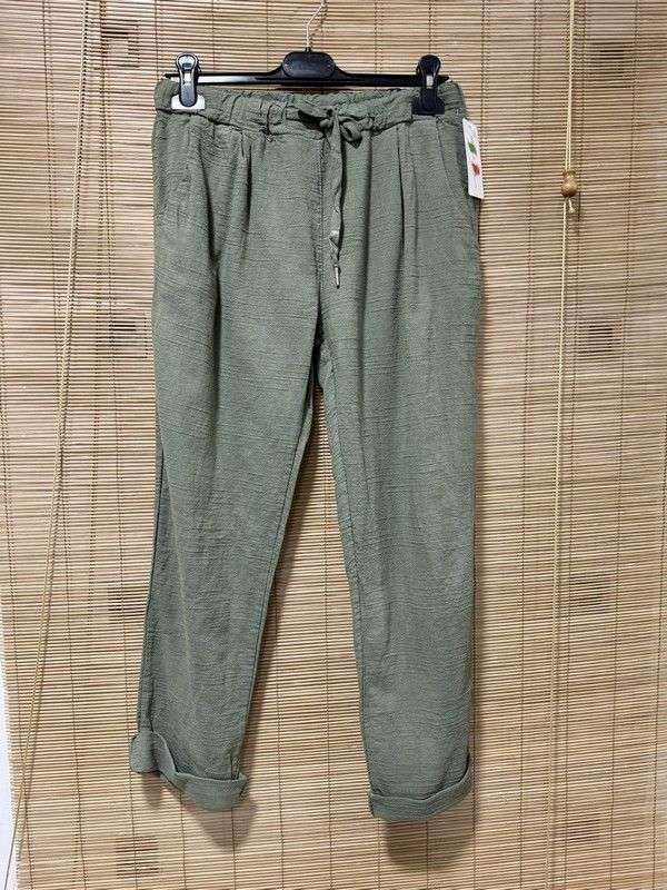 Pantalon en coton kaki