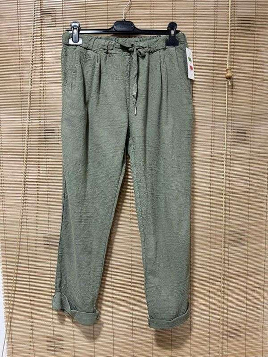 Pantalon en coton kaki
