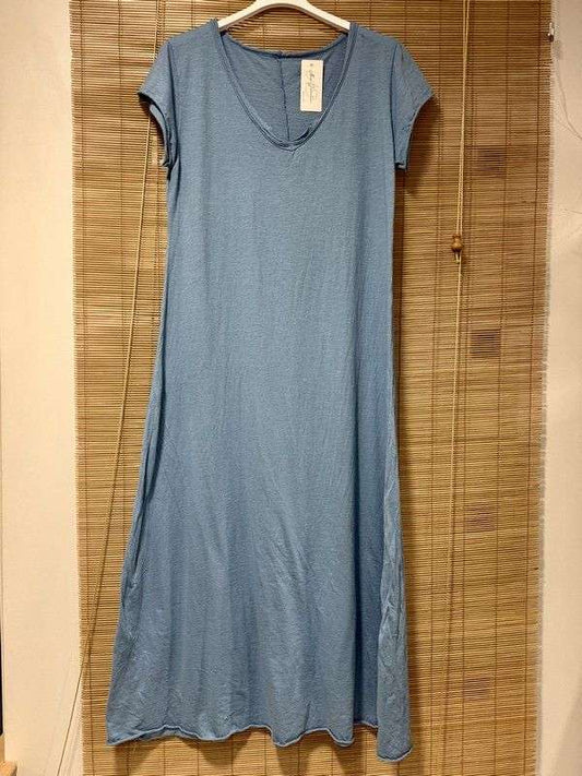 Robe longue t-shirt bleu jean