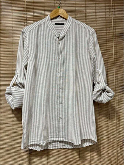 Chemise rayée DUTTON beige