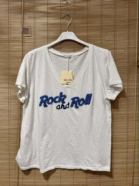 T-shirt Rock'n'Roll bleu