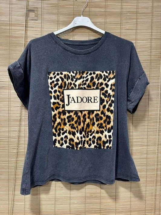 T-shirt j'adore léo anthracite