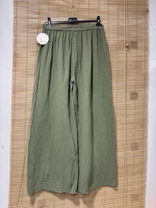 GRANDE TAILLE - Pantalon gaze de coton kaki