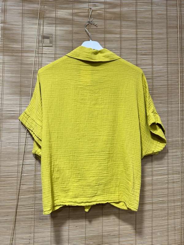Chemisier gaze de coton jaune