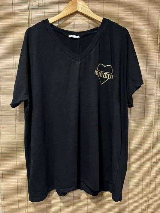 GRANDE TAILLE - T-shirt Min-Min noir