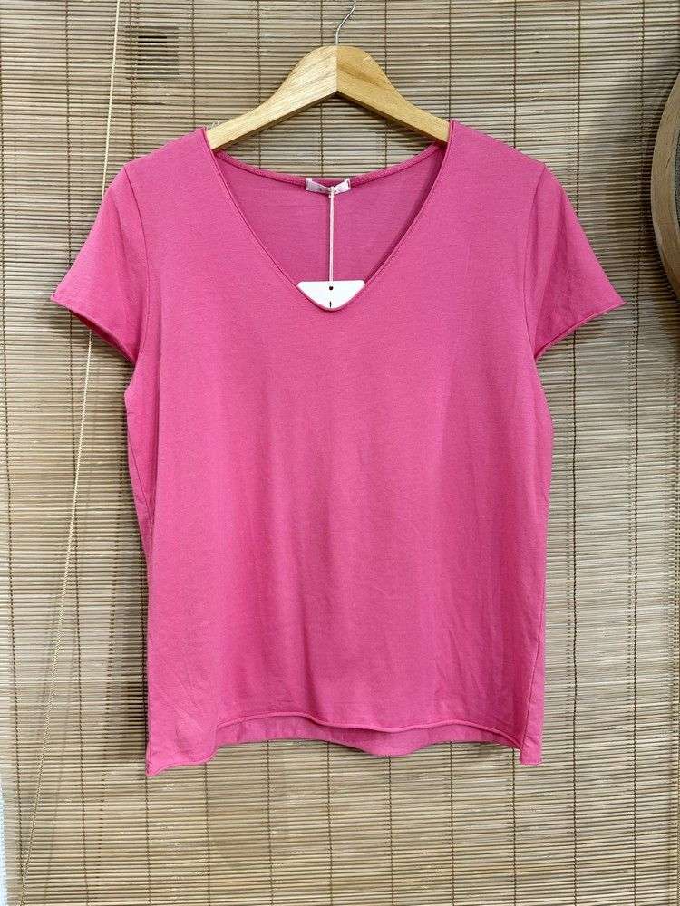 T-shirt col V rose