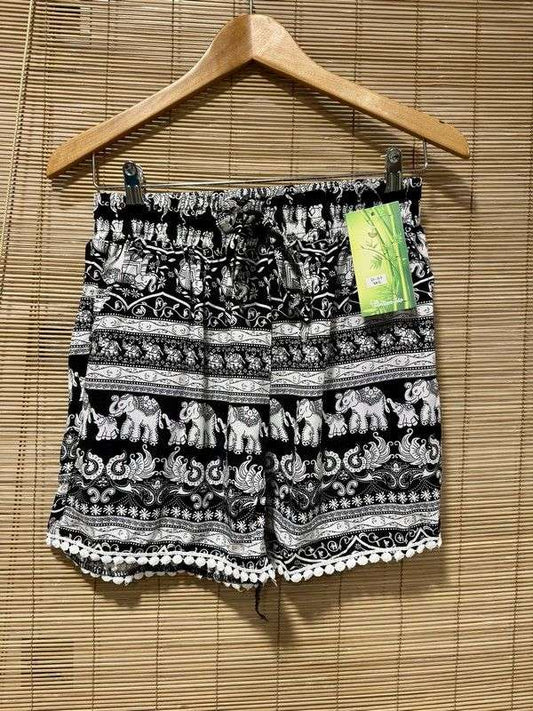Short fluide éléphants noir