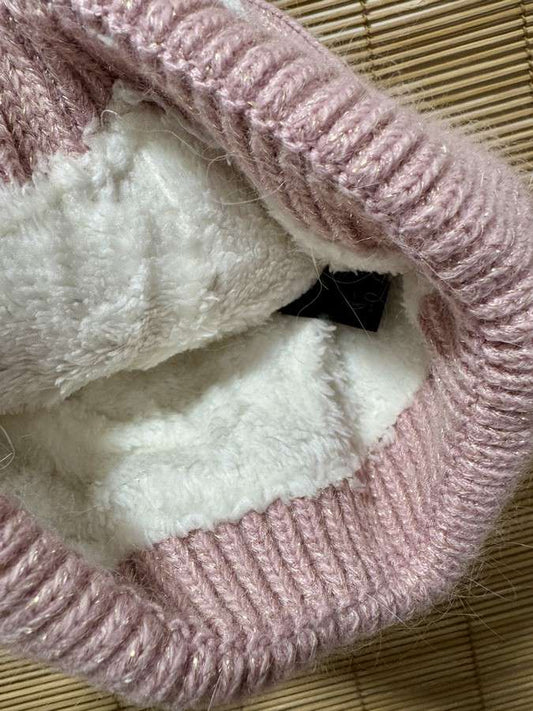 Bonnet femme pompom MANOUKIAN rose
