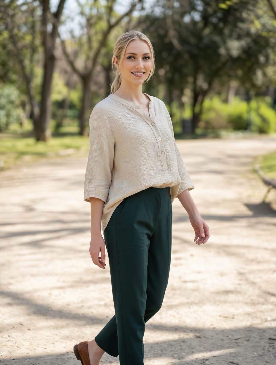 Blouse gaze de coton blanche