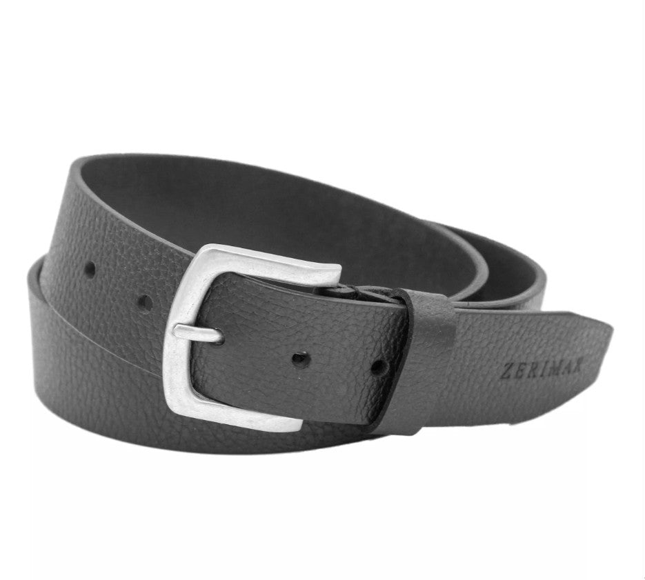 Ceinture noire homme en cuir 110cm