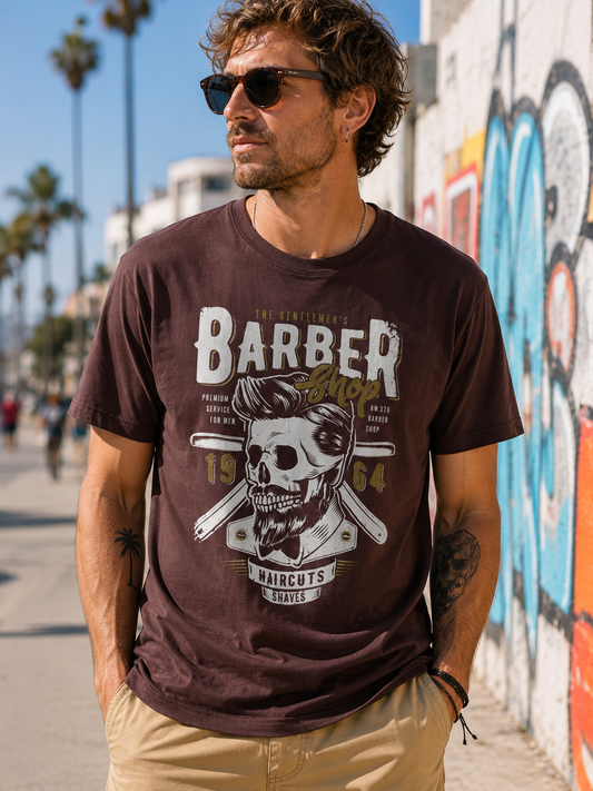 T-shirt BARBER marron