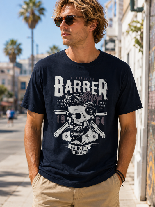 T-shirt BARBER bleu marine