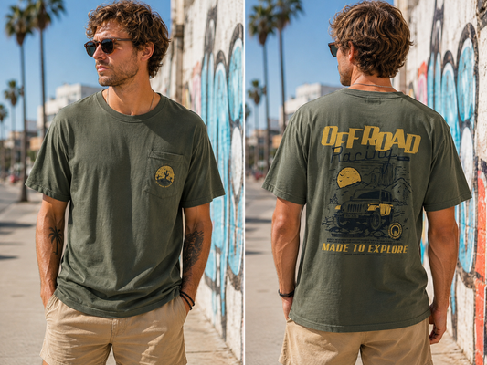 T-shirt OFF ROAD Racing kaki
