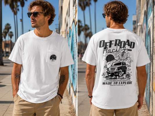 T-shirt OFF ROAD Racing blanc