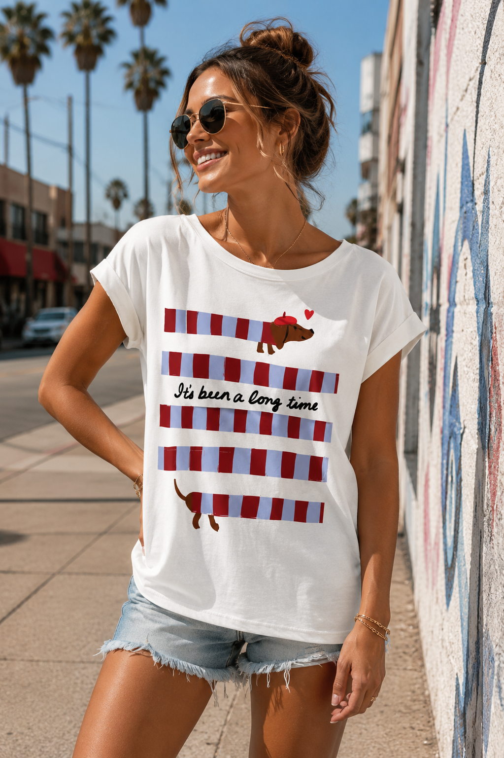 T-shirt Blanc Teckel